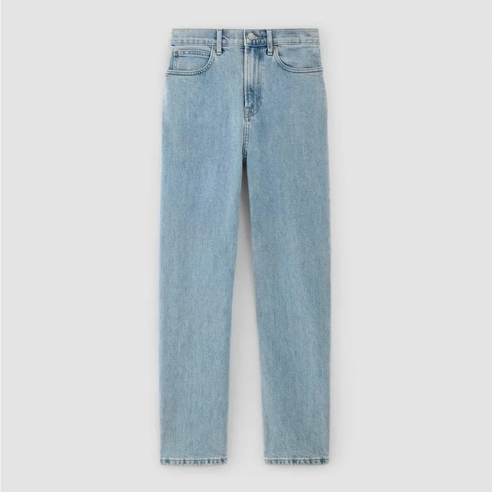 Everlane High Rise Straight Leg Jeans Light Wash Size 25